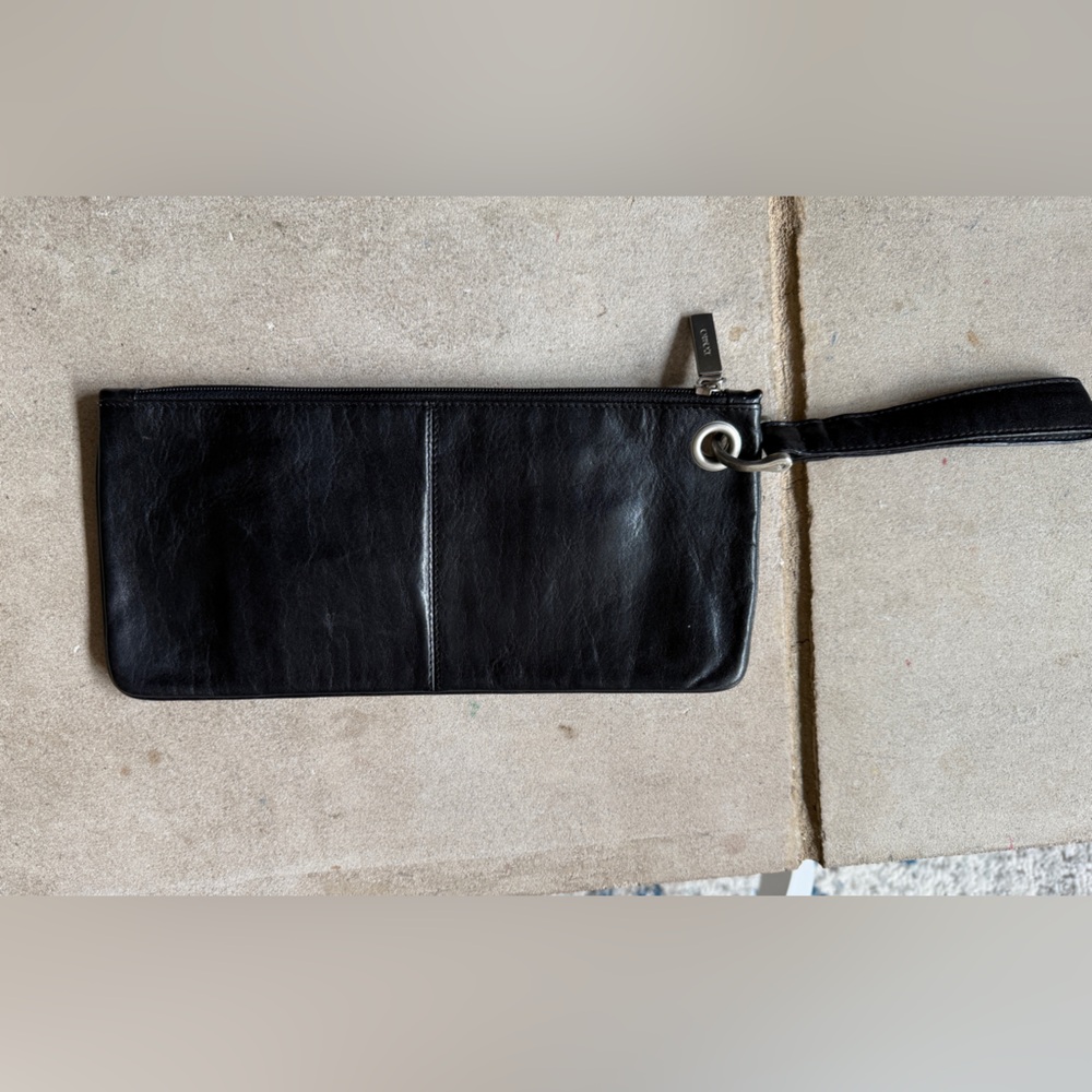 HOBO Black Leather Wristlet